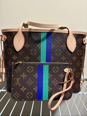 Louis Vuitton Neverfull PM  Monogram My Heritage Blue & Green Stripe